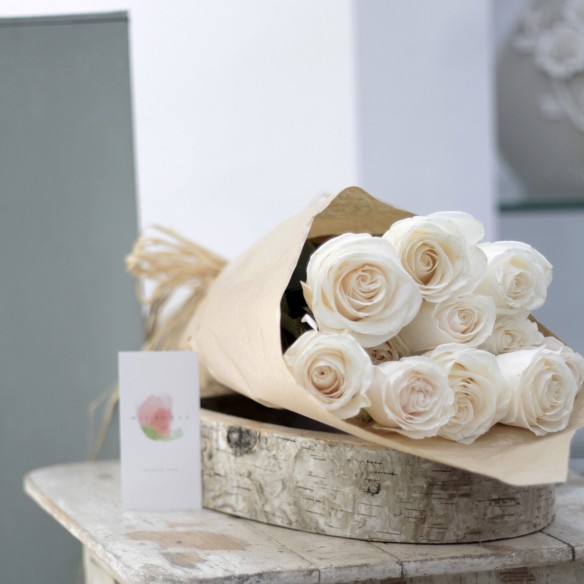 Rosas al Natural Ecobox Blancas