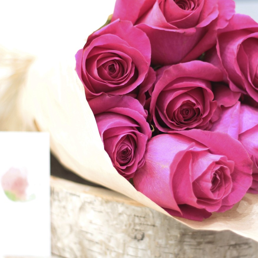 Rosas al Natural Ecobox Fucsias