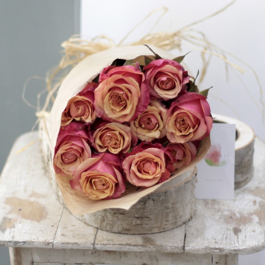 Rosas al Natural Ecobox Naranjas
