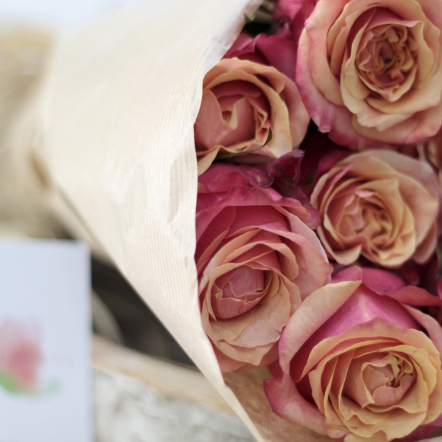 Rosas al Natural Ecobox Naranjas
