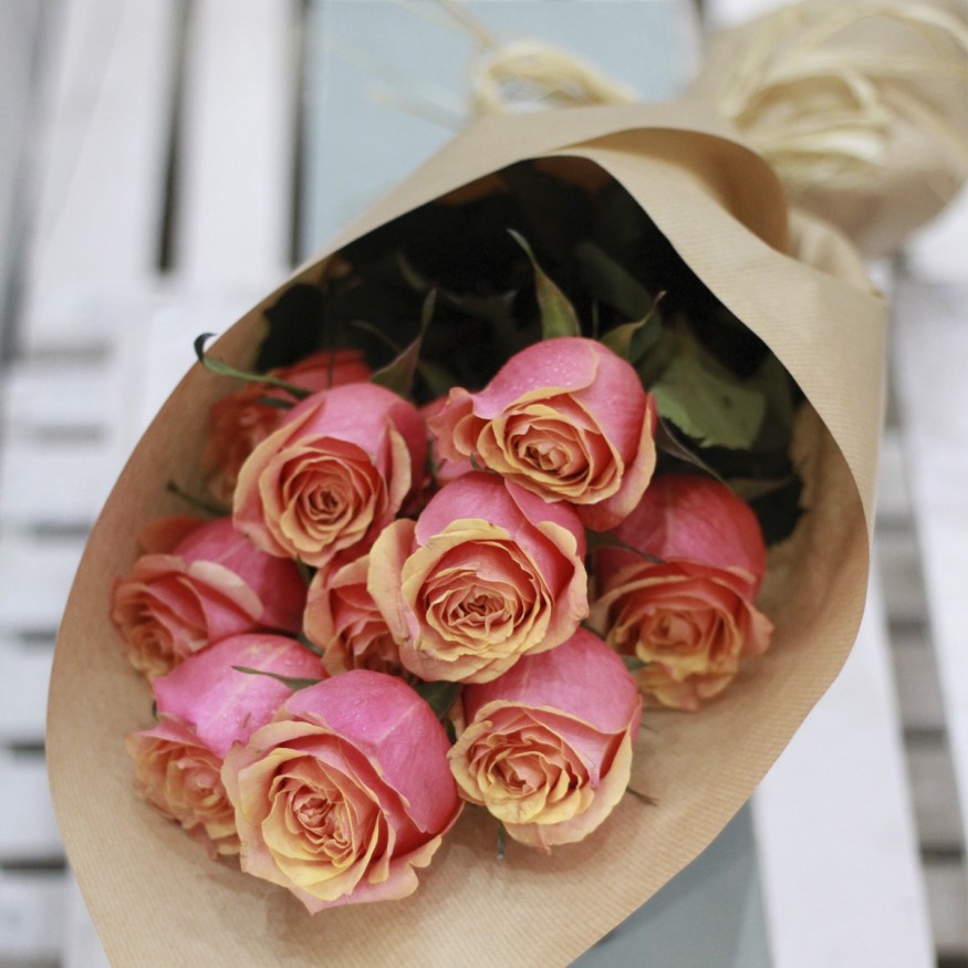 Rosas al Natural Ecobox Naranjas