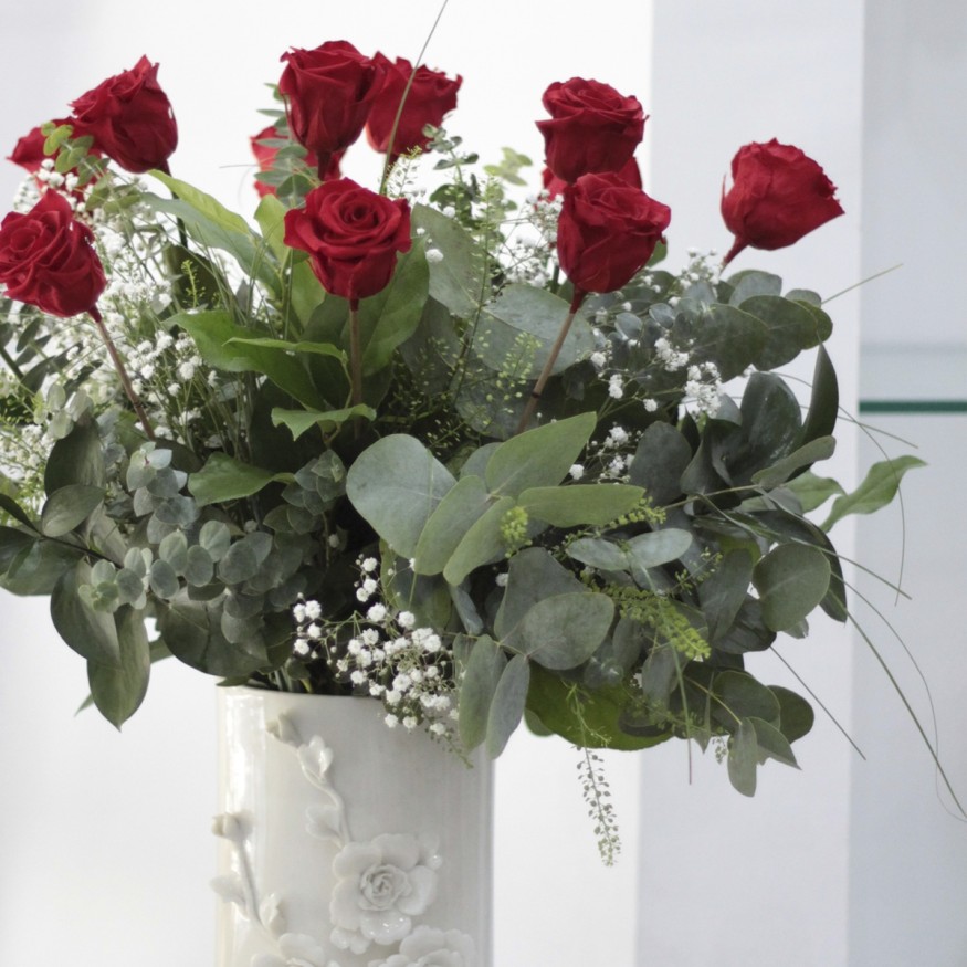 Ramo de Rosas Preservadas Rojo