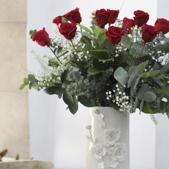 Ramo de Rosas Preservadas Rojo