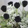 Ramo de Rosas Preservadas Negro