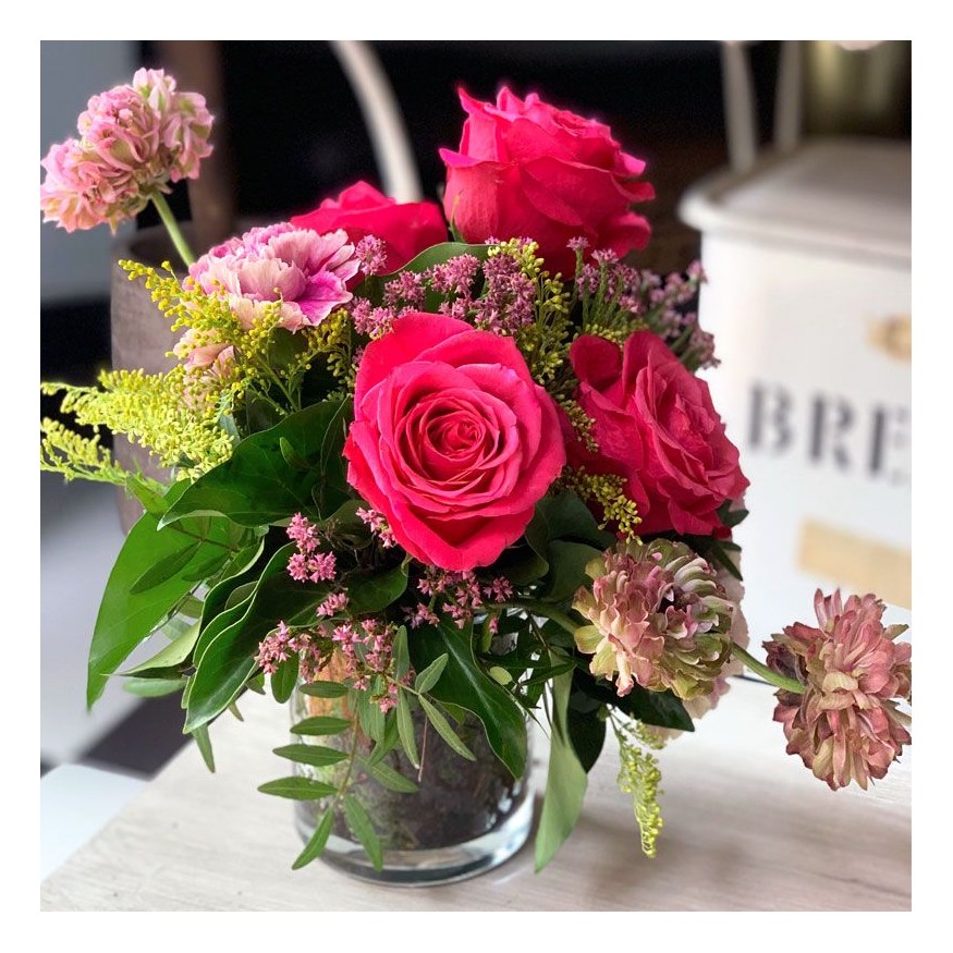 Cristal Detalle Floral Rosas