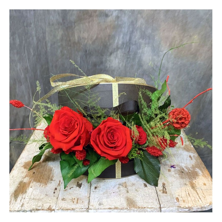 Caja de Rosas Preservadas Jardín