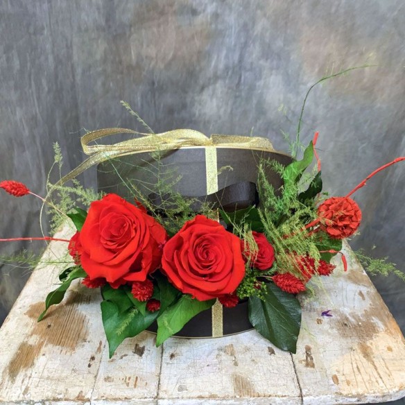 Caja de Rosas Preservadas Jardín